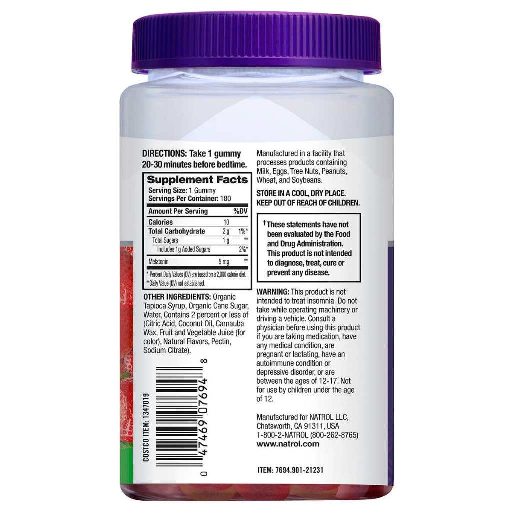 ☘️180 gummies 5mg 01/2026 or 10mg 10/2025 Natrol Melatonin  Sleep Aid Gummies - Strawberry