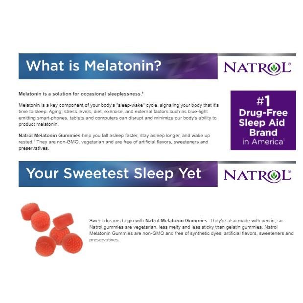 ☘️180 gummies 5mg 01/2026 or 10mg 10/2025 Natrol Melatonin  Sleep Aid Gummies - Strawberry