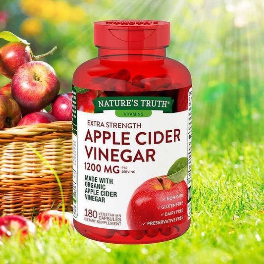 EXP 05/2025 180 Capsules Nature's Truth Apple Cider Vinegar 1200 mg. Imported From The U.S.A