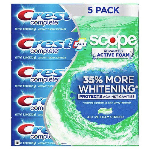 ☘️Exp 11/2027 8.2oz (232g) Crest Complete + Scope Advanced Active Foam Toothpaste