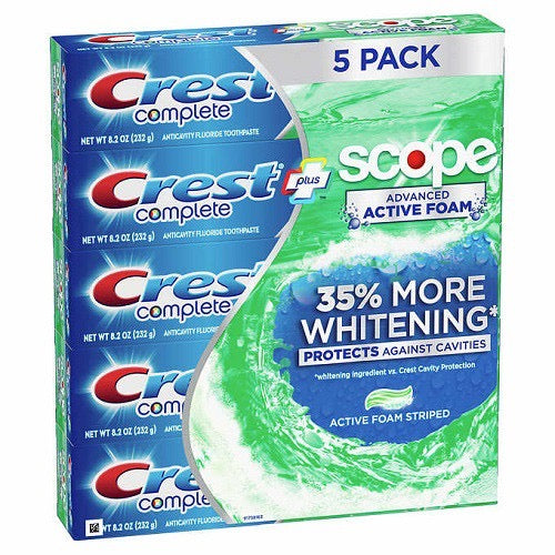 ☘️Exp 11/2027 8.2oz (232g) Crest Complete + Scope Advanced Active Foam Toothpaste