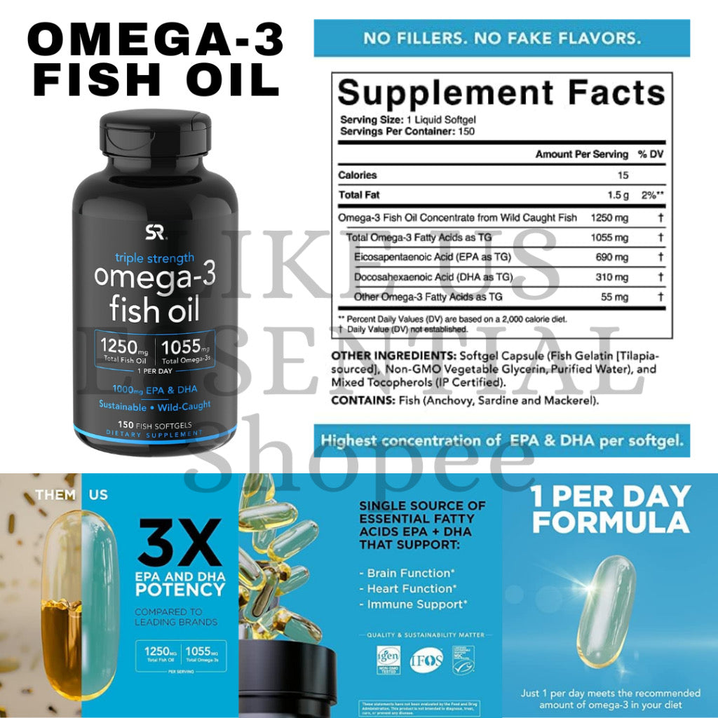 ☘️Sports Research 维生素 D3 + K2 含 5000iu / 最大强度生物素 / 三倍强度 Omega 3 鱼油 / MCT 油粉