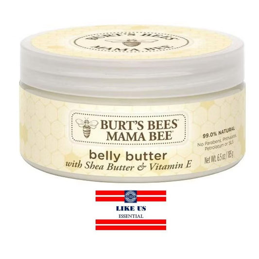 ☘️ Burt's Bees Mama Bee Belly Butter, Fragrance Free Lotion - 6.5 Ounce Tub | Unscented Stretch Marks Cream