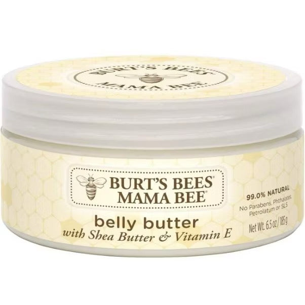 ☘️ Burt's Bees Mama Bee Belly Butter, Fragrance Free Lotion - 6.5 Ounce Tub | Unscented Stretch Marks Cream