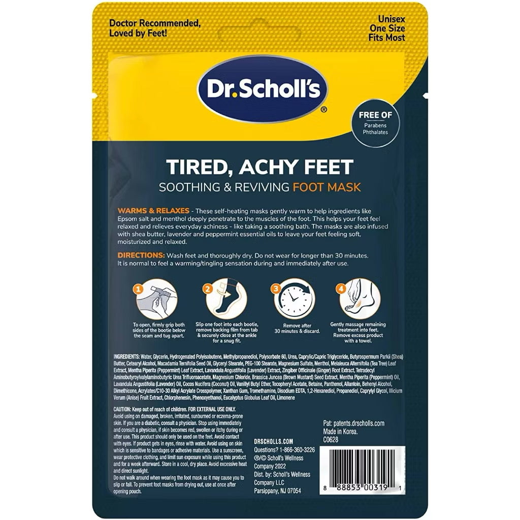 ☘️ Dr. Scholl's® Tired, Achy Feet Soothing & Reviving Foot Mask  / Dry, Cracked Skin Ultra-Hydrating Foot Mask