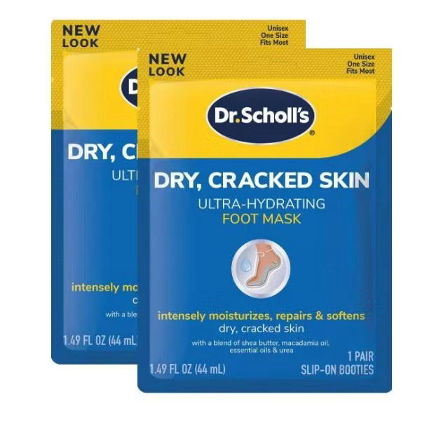 ☘️ Dr. Scholl's® Tired, Achy Feet Soothing & Reviving Foot Mask  / Dry, Cracked Skin Ultra-Hydrating Foot Mask