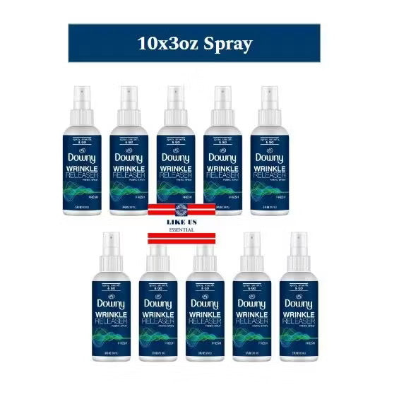 ☘️3oz / 9.7oz / 33.8oz Downy WrinkleGuard Wrinkle Release Fabric Spray, Fabric Refresher, Odor Eliminator & Anti Static