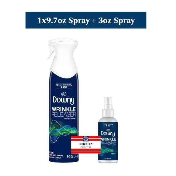 ☘️3oz / 9.7oz / 33.8oz Downy WrinkleGuard Wrinkle Release Fabric Spray, Fabric Refresher, Odor Eliminator & Anti Static