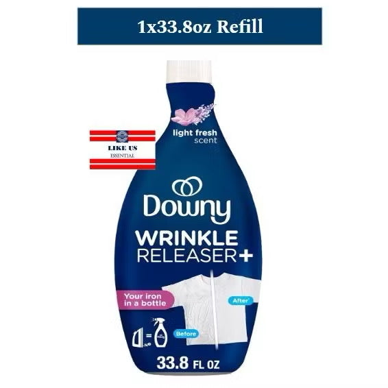 ☘️3oz / 9.7oz / 33.8oz Downy WrinkleGuard Wrinkle Release Fabric Spray, Fabric Refresher, Odor Eliminator & Anti Static