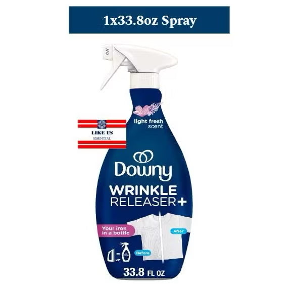 ☘️3oz / 9.7oz / 33.8oz Downy WrinkleGuard Wrinkle Release Fabric Spray, Fabric Refresher, Odor Eliminator & Anti Static