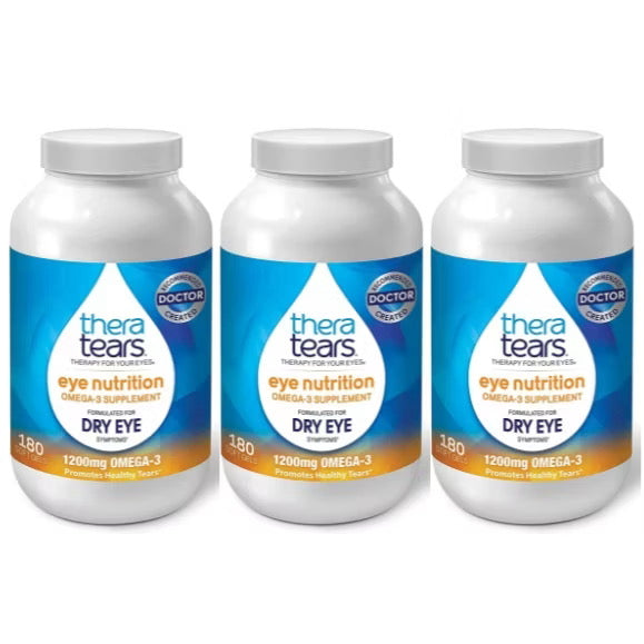 ☘️90 / 180 Soft Gel Exp 2027 Thera Tears 1200mg Omega 3 Supplement for Eye Nutrition Organic Flaxseed Theratears