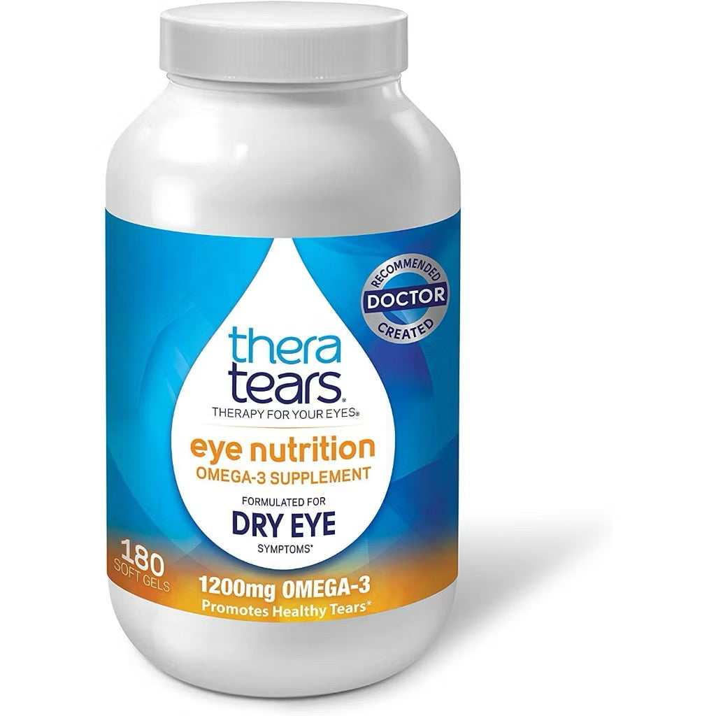 ☘️90 / 180 Soft Gel Exp 2027 Thera Tears 1200mg Omega 3 Supplement for Eye Nutrition Organic Flaxseed Theratears