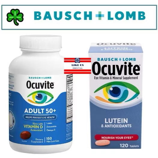 ☘️150 Soft Gels Exp 12/2025 Ocuvite Adult 50+ with Vit D /  120 Tablets Ocuvite with Lutein | Direct Imported From U.S.A