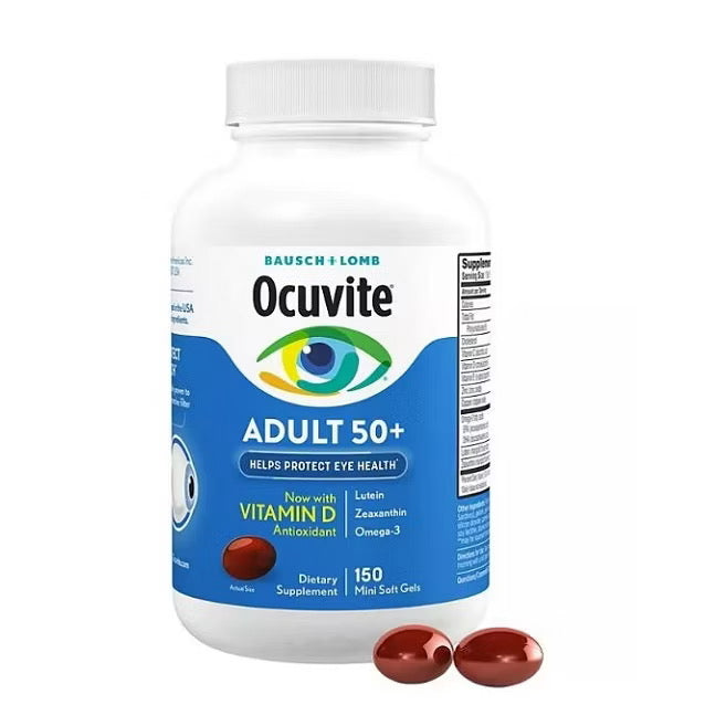 ☘️150 Soft Gels Exp 12/2025 Ocuvite Adult 50+ with Vit D /  120 Tablets Ocuvite with Lutein | Direct Imported From U.S.A