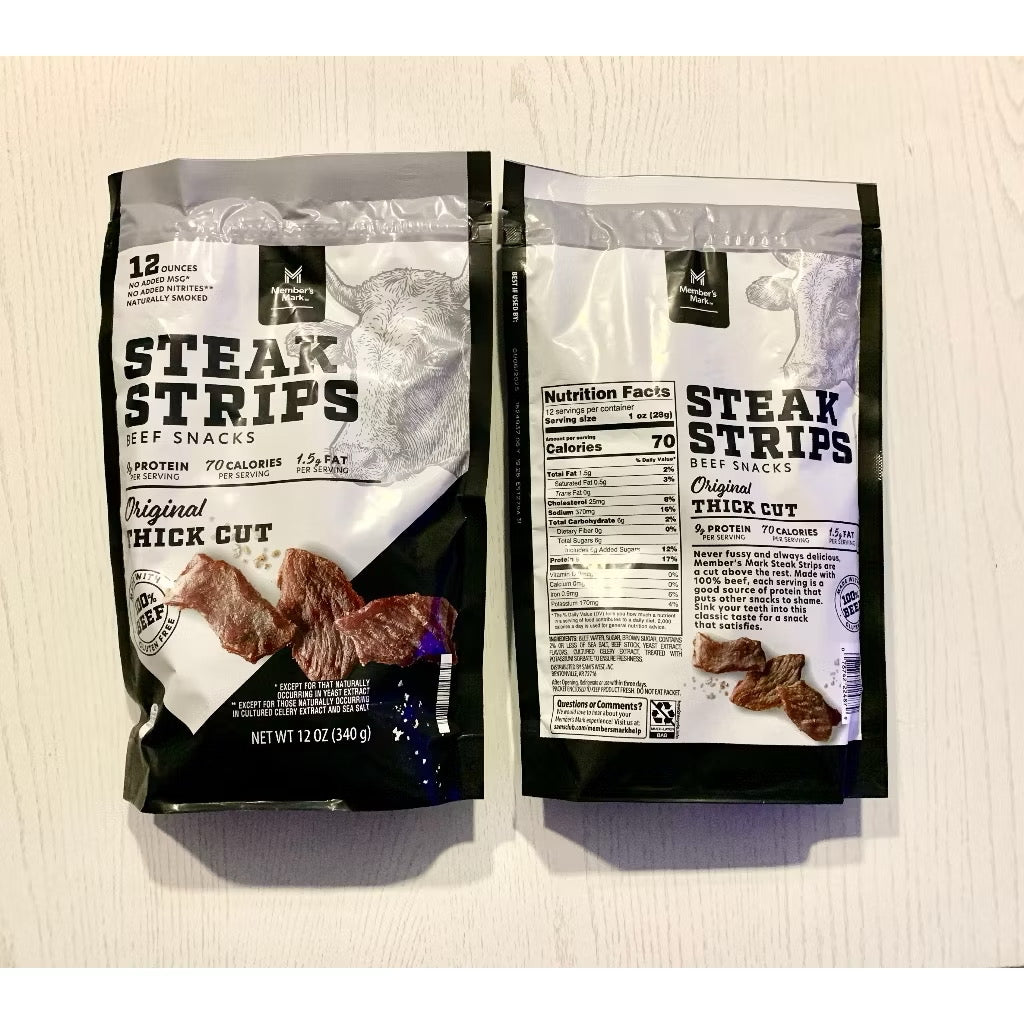 ☘️12oz (340g) Best B4 02/2026 Member's Mark Beef Steak Strips Beef Jerky --Direct Import From U.S.A