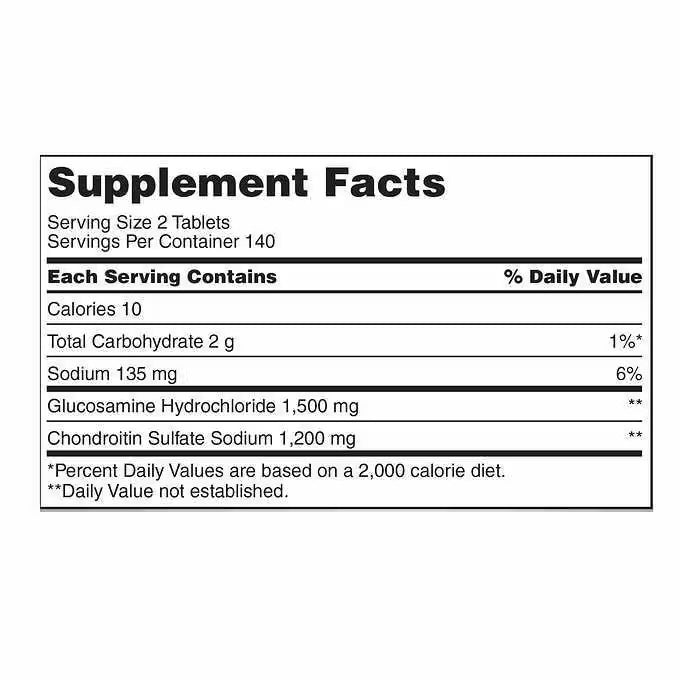 ☘️375 Kirkland Signature Tablets Glucosamine with MSM or 280 Tablets Kirkland Signature Glucosamine & Chondroitin