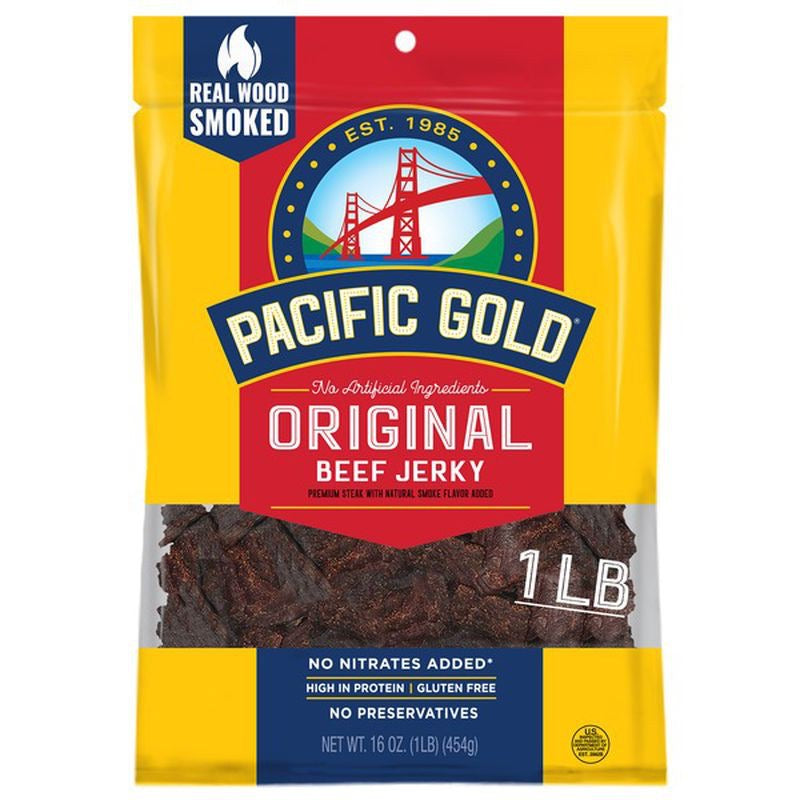 ☘️16oz (454g) Best B4 12/2025 Pacific Gold Original Beef Jerky - Made with pride in the USA