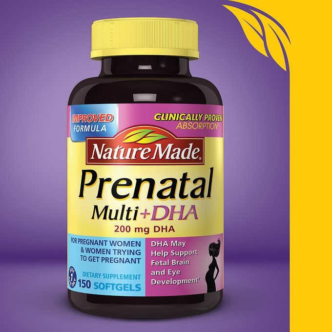 ☘️ 150 Softgels Nature Made Prenatal Folic Acid + DHA-Direct Imported From The U.S.A-Package May Vary