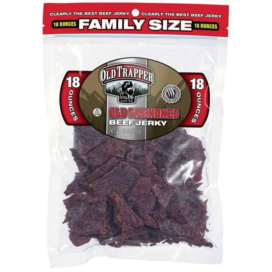 ☘️10oz / 18oz Best B4 Yr 2026 Old Trapper Beef Jerky, Peppered / Old Fashioned / Hot & Spicy| ZERO TRANS FAT-America Traditional Style