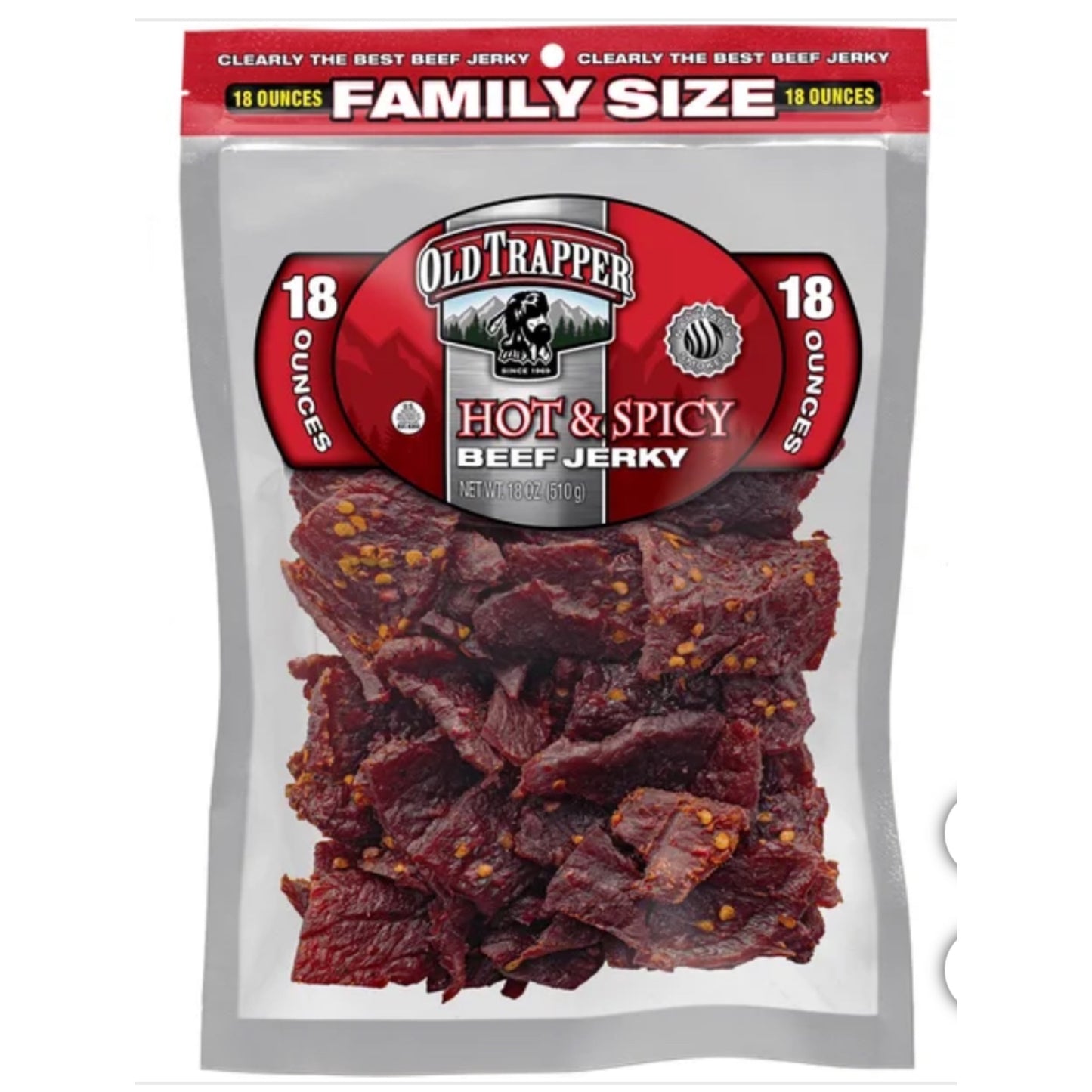 ☘️10oz / 18oz Best B4 Yr 2026 Old Trapper Beef Jerky, Peppered / Old Fashioned / Hot & Spicy| ZERO TRANS FAT-America Traditional Style