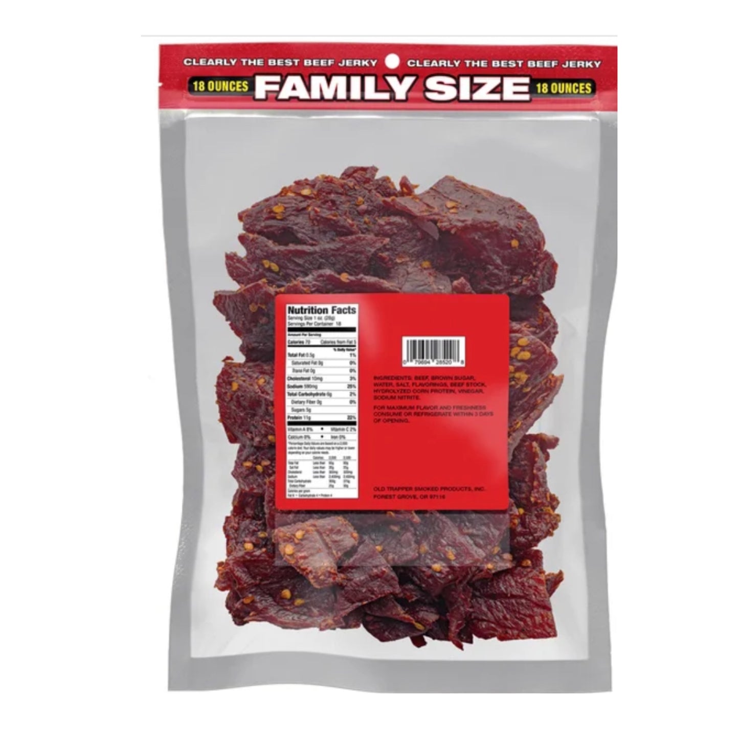 ☘️10oz / 18oz Best B4 Yr 2026 Old Trapper Beef Jerky, Peppered / Old Fashioned / Hot & Spicy| ZERO TRANS FAT-America Traditional Style