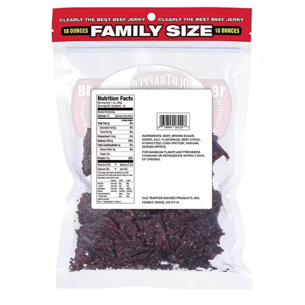 ☘️10oz / 18oz Best B4 Yr 2026 Old Trapper Beef Jerky, Peppered / Old Fashioned / Hot & Spicy| ZERO TRANS FAT-America Traditional Style