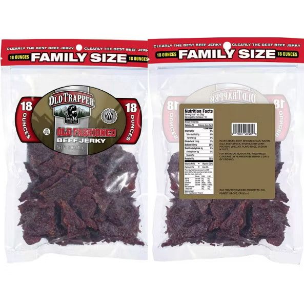 ☘️10oz / 18oz Best B4 Yr 2026 Old Trapper Beef Jerky, Peppered / Old Fashioned / Hot & Spicy| ZERO TRANS FAT-America Traditional Style