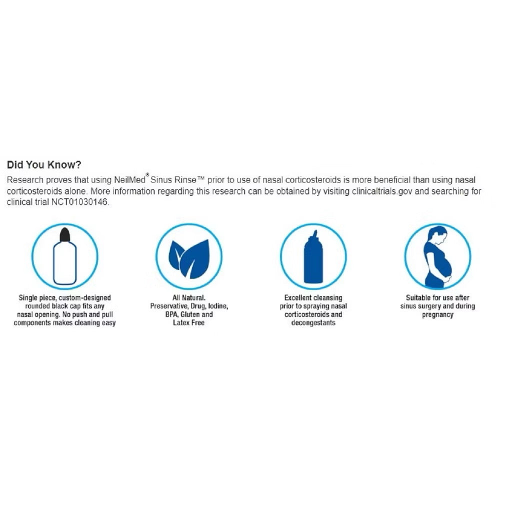 ☘️EXP 10/2027 NeilMed Sinus Rinse Kit---Includes 2 Squeeze Bottles, 1 NasaMist Saline Spray, 250 Premixed Packets