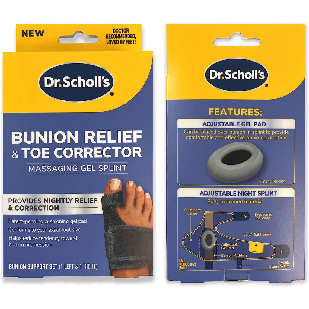 ☘️ Dr. Scholl's Bunion Relief & Toe Corrector, 1 support set (1 left, 1 right) | to relieve Bunion pain