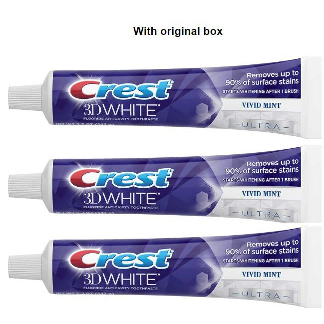 ☘️Exp 01/2026 Crest VIVID MINT 3D White Ultra Whitening Toothpaste 5.2oz per tube