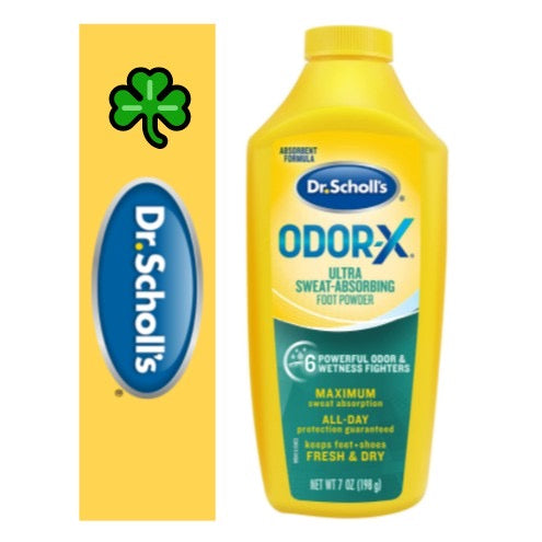 ☘️7oz (198g) Dr. Scholl's Odor-x Sweat Absorbing Foot Powder | Maximum Sweat Absorption