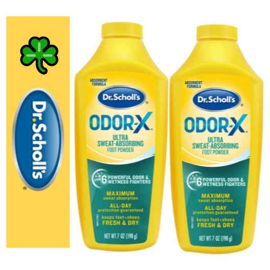 ☘️7oz (198g) Dr. Scholl's Odor-x Sweat Absorbing Foot Powder | Maximum Sweat Absorption