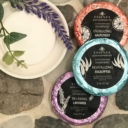 ☘️ Essenza Aromatherapy Shower Burst Tablets (6 x 57g pk.)-Delightful little luxury for your restroom-GIFT SET