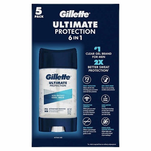 ☘️ 3.8oz Exp 09/2026 Gillette Ultimate Protection 6-in-1 Antiperspirant Deodorant Total 214g -- Import From U.S.A